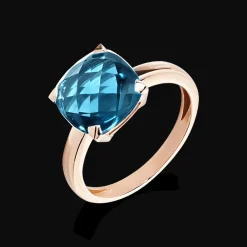 ring Poppy Blue Petit Modèl Topaas